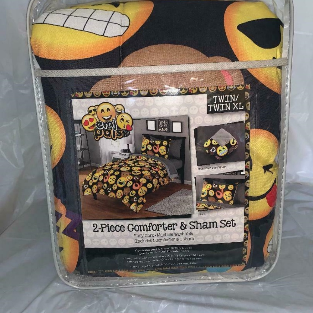 2 Piece Comforter And Sham Set Emoji Pals